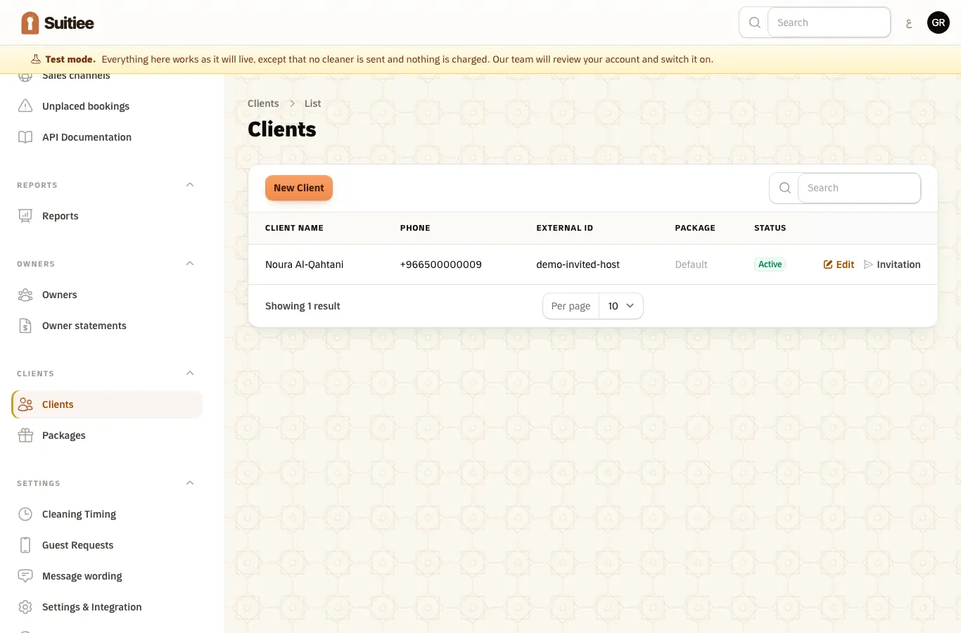 The partner clients list